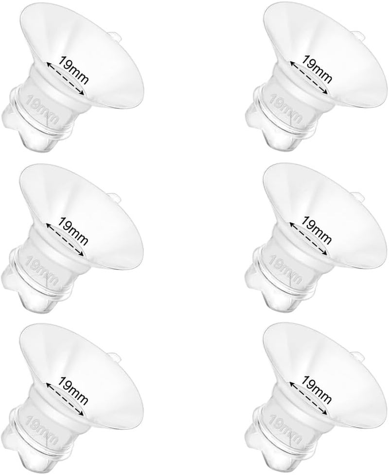 BDICOVE 6pcs Updated Silicone Flange Insert 19mm Compatible with Momcozy/Medela/Spectra/Eufy/Lansinoh/TSRETE/Elvie/NCVI/Paruu Breast Pump, for 24mm Flange/Shield, Breastfeeding Essential Replacement Pump Part - Image 1